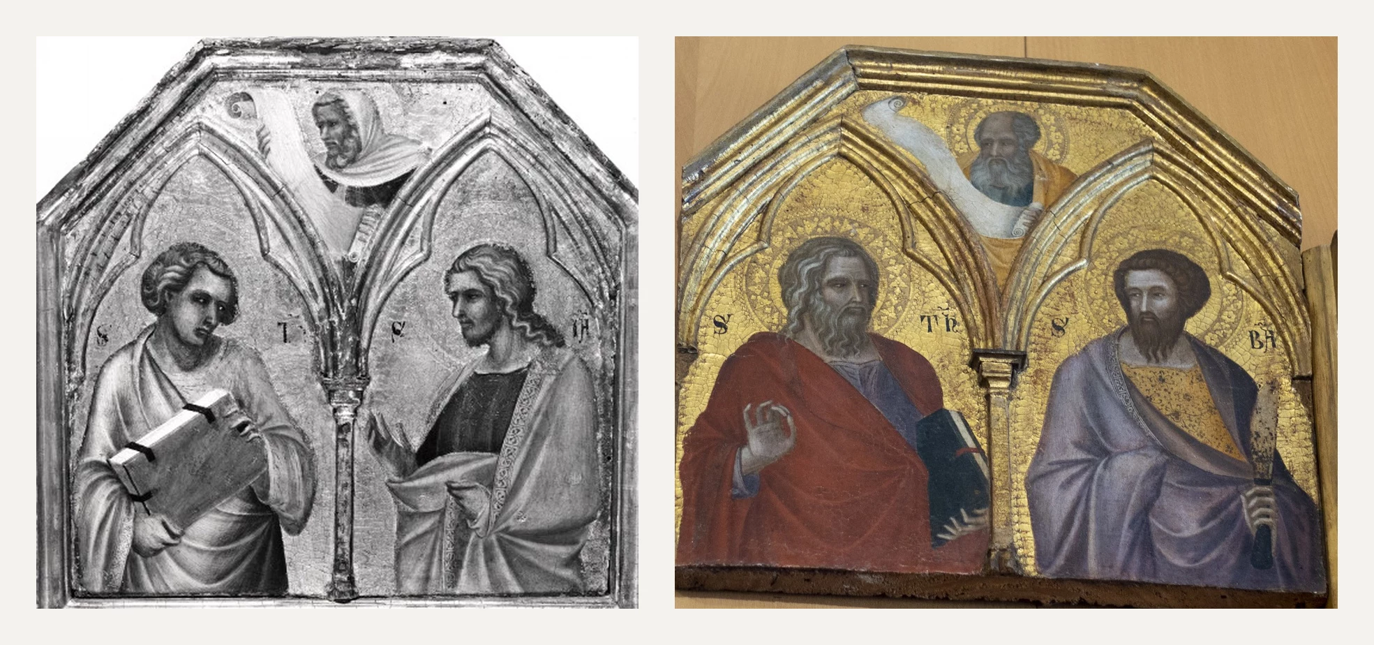 Cusps with Apostles and Prophets from the Carmine Altarpiece