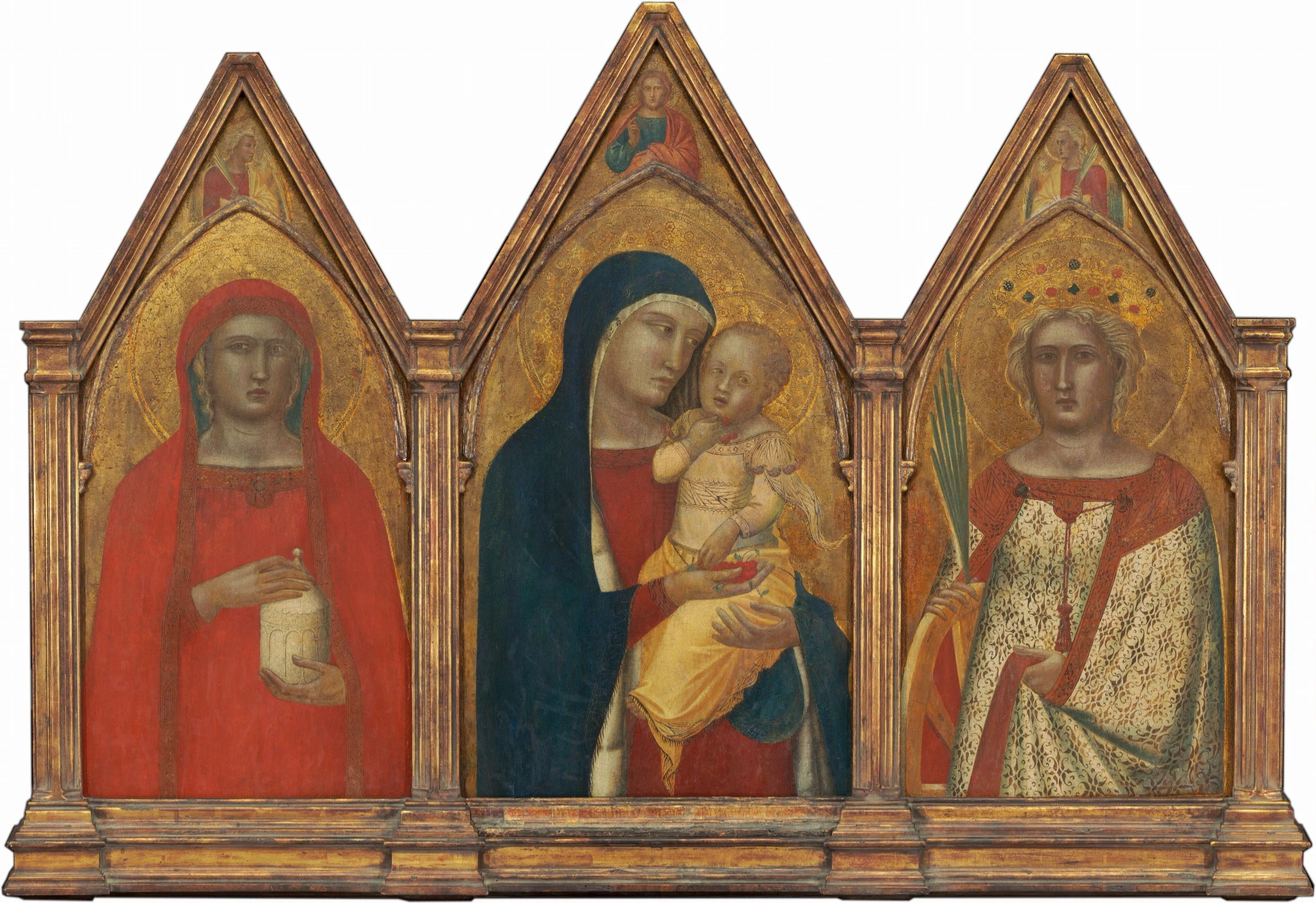 Madonna and Child with the Blessing Christ, and Saints Mary Magdalene and Catherine of Alexandria with Angels